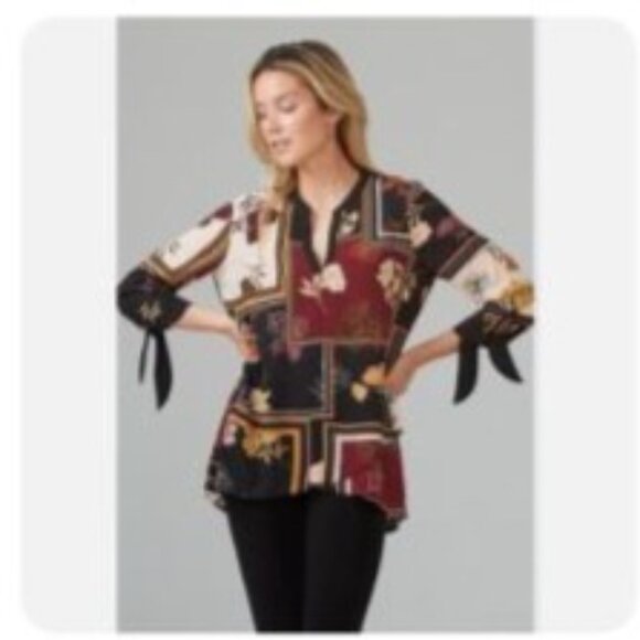 Joseph Ribkoff Floral Geometric Tunic Top Multicolor Womens size large - Picture 2 of 7